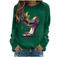 thumbnail image 2 of Xuyuer Women's Carnival Printed Long Sleeved Round Neck Mardi Gras Sweatshirt Carnival Outfits Women Carnival Sweatshirts Fat Tuesday Fashionable Pullover Tops, 2 of 6