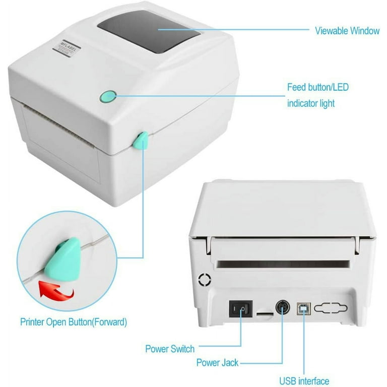 Label Printer 4x6 Thermal Printer, Commercial Direct Thermal High Speed Usb  Port Label Maker,barcode Express Label Printing Machine