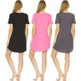 thumbnail image 4 of 3 Pack: Woman's 100% Cotton Soft Printed Short Sleeve Sleep Dress Night Gown Pajama Shirt X-Large, Set B, 4 of 7