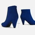 thumbnail image 2 of DREAM PAIRS Women's Pointed Toe Low Heel Suede/Pu Back Zipper Ankle Boots KALILA ROYAL/BLUE/SUEDE Size 6, 2 of 5