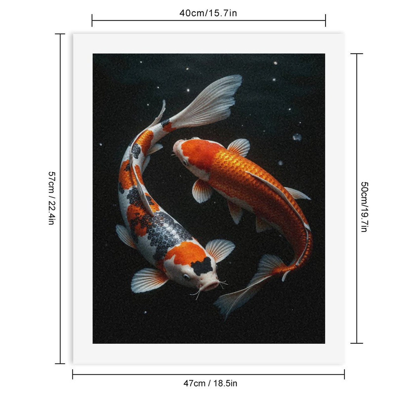 Paint by Numbers Kit for Adults, Koi Fish Swimming Elegant Water Paint by Numbers, Easy Paint by Numbers Kit for Adults Beginner, DIY Adult Paint by Number Kits on Canvas, Home Decor