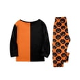thumbnail image 4 of Halloween Pajamas, Family Pajamas Matching Sets, Halloween Matching Family Pajamas Black Orange Pumpkin Print Long Sleeve Two Piece Pj Set Classic Sleepwear Nightwear Loungewear Fall Holiday Photos, 4 of 6