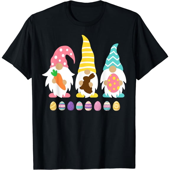 Cute 3 Gnomes Easter Squad Bunny Gnome Pastel Spring Easter T-Shirt