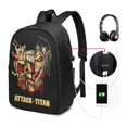 thumbnail image 2 of Attack On Titan Laptop Backpack With Usb Charging Port Travel Backpack Computer Bag 17 Inch School Bookbag For Adult Teen, 2 of 9