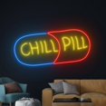 thumbnail image 3 of Handmadetneonsign Chill Pill Neon Sign, Chill Pill LED Light, Bar Party Pub Text Quote Neon Light, 3 of 5