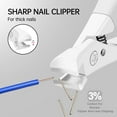thumbnail image 3 of DUAIU Wide Jaw Nail Clippers for Thick Nails - Heavy Duty Toenail & Fingernail Cutter | Sharp Curved Blades for Men & Women | Professional Pedicure Tool (White), 3 of 8