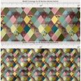 thumbnail image 2 of Soimoi Cotton Cambric Fabric Leopard & Argyle Patchwork Print Sewing Fabric Yard 42 Inch Wide, 2 of 7