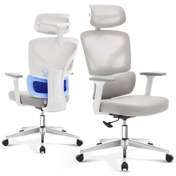 Yeshouse Silla de oficina ergonómica de malla con respaldo alto, lumbar ajustable, reposabrazos 3D, reposacabezas y reclinación, silla de escritorio giratoria y transpirable