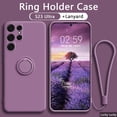 thumbnail image 2 of funda para Samsung S23 Ultra Case S23 Plus caso de silicona líquida a prueba de golpes caso anillo soporte de la cubierta de la correa del cordón titular, 2 of 4