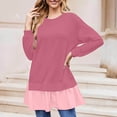 thumbnail image 2 of Kaemgyyd Women's Casual Crew Neck Pullover Lightweight Trendy Long Sleeve Ruffled Sweatshirt Mini Dresses, 2 of 6