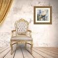 thumbnail image 3 of Nai, Danhui 26x26 Gold Ornate Wood Framed with Double Matting Museum Art Print Titled - Blue and Sienna Abstract, 3 of 4