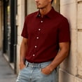 thumbnail image 6 of Men's Button Down Shirt Short Sleeve Loose Dress Shirt Casual Beach Summer Daily Shirt S, 6 of 6