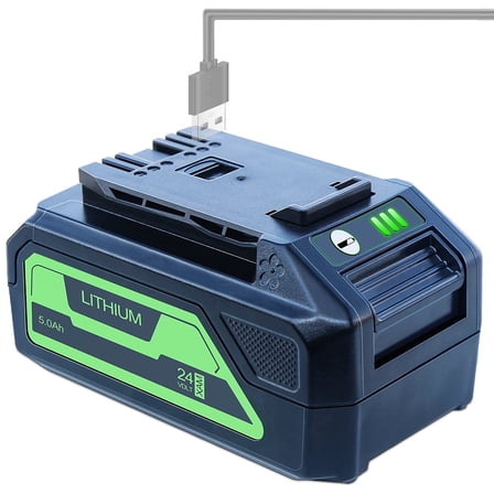 FSKE 5.0Ah Replacement for Greenworks 24V Battery Compatible with 20352 22232 2508302 Tools with 5V 2.0Ah USB Output