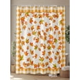 thumbnail image 4 of Fall Shower Curtain Maple Leaves Shower Curtains for Bathroom Thanksgiving Decor, Waterproof Polyester Shower Curtain Set with Hooks, Extra Long 72" x 96" Orange Plaid, 4 of 6