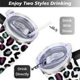 thumbnail image 5 of 40oz Fashion Leopard Pattern Stainless Steel Flip Straw Tumbler Spill Proof Travel Cup Double Wall Vacuum Insulated Coffee Mug with Top Handle, 5 of 6