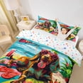 thumbnail image 3 of Homewish Beach Dachshund Dog Duvet Cover Queen,Happy Summer Print Umbrella Queen Bedding,Colorful Stars Reversible,3-Piece,1 Duvet Cover and 2 Pillowcases, 3 of 6