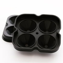 fuyuli 1PC Silicone Ice Cube Trays,4 Grids Ball Shape Ice Cube Tray,Round Ice Cube Moulds with Removeable Lids,Easy-Release Ice Cube Mould,Suitable for Whiskey,Cocktail and Beer(Black)
