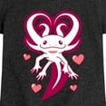 thumbnail image 3 of Instant Message - Axolotl Heart Fins - Toddler And Youth Girls Short Sleeve Graphic T-Shirt, 3 of 6