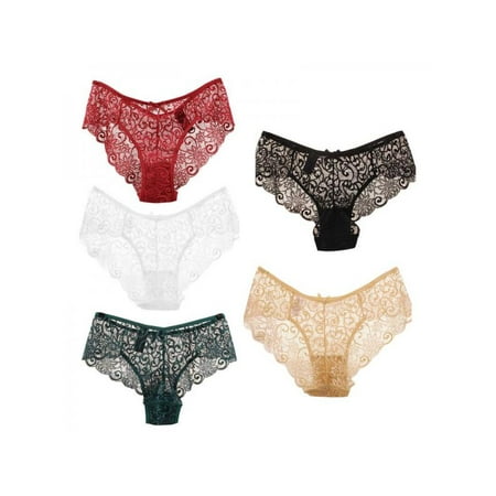 

Alvage Women s Underwear Hipster Lace Pantines Bow Soft Briefs Assorted Different Lace Pattern & Colors 1pc