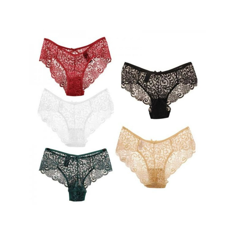 Women's Underwear Hipster Lace Pantines, Bow Soft Briefs Assorted Different  Lace Pattern & Colors 1pc 