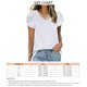 thumbnail image 5 of Camiseta de Mujer Cuello en V Manga Corta Diseño retorcido Color Puro Top Informal para Viajes a casa Blanco XXL, 5 of 5