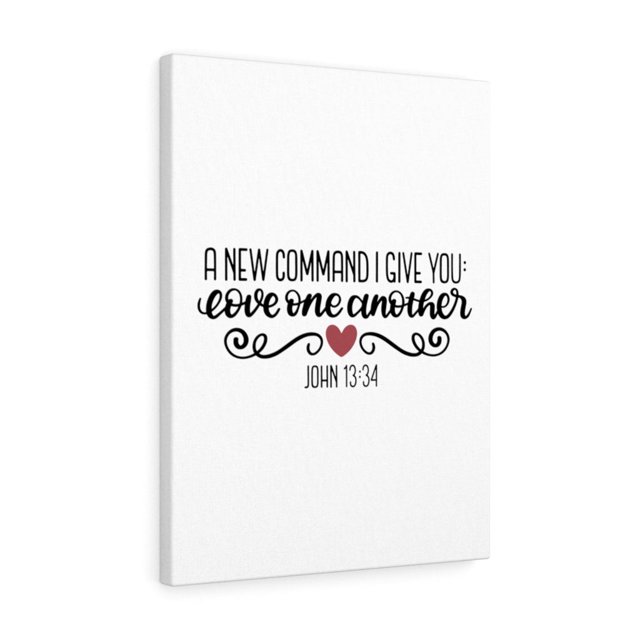 Scripture Walls New Command I Give You John 13:34 Bible Verse Canvas Christian Wall Art Ready to Hang Unframed