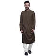 thumbnail image 1 of Atasi Long Sleeve Men Kurta Rayon Slub Solid Casual Clothing Partywear, 1 of 7