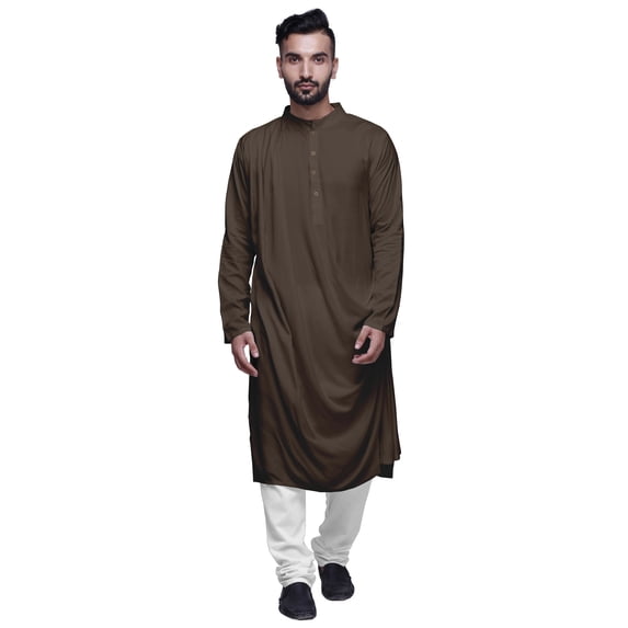 Atasi Long Sleeve Men Kurta Rayon Slub Solid Casual Clothing Partywear