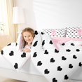 thumbnail image 4 of Manfei Black Cartoon Loves 7-Piece King Bedding,Initial Alphabet T Pattern King Bed in a Bag,Pink Reversible, 4 of 7