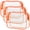 Orange, variant on 3 Pack Toiletry Bag, Beauty Cosmetic Bag, Quart Size Travel Bag, Carry-on Airport Airline Compliant Bag, Orange