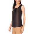 thumbnail image 1 of Anne Klein Womens Dot Tank Top, Black, XX-Small, 1 of 1