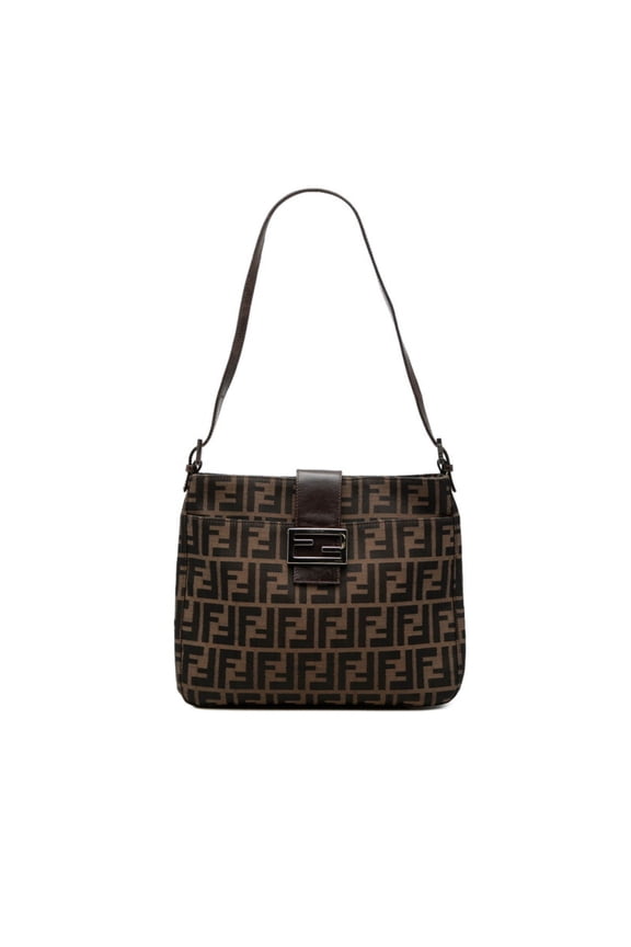 Pre-Owned Fendi Zucca Mamma Bucket Handbag Shoulder Bag Brown Canvas Leather Women's FENDI