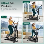 Pooboo Silent Magnetic Elliptical Bike Stationary Exercise Machine for Home Gym Cardio Workout 250lb