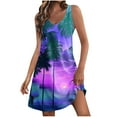thumbnail image 1 of Birdeem Robes pour Femmes Robe d'Été pour Femmes Confort Mode Imprimé Poche Sans Manches à Col en V, 1 of 10