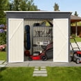 thumbnail image 7 of ENYOPRO 8' x 4' Outdoor Storage Shed, Galvanized Metal Garden Tool Shed with Lockable Double Doors, Sloped Roof & Vent for Bikes, Lawn Mower & Garden Tools, Gray, 7 of 7