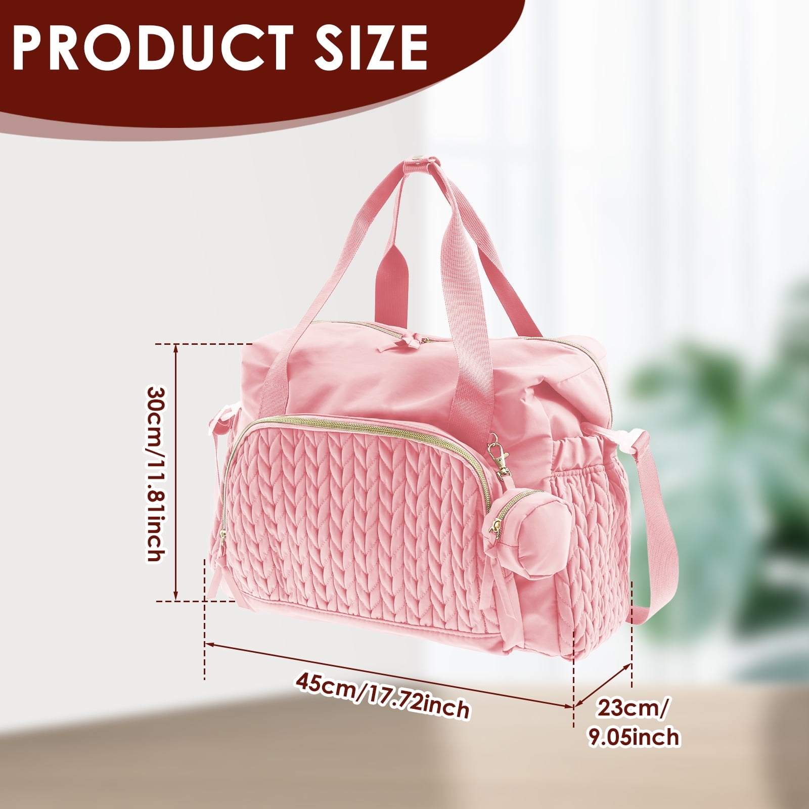 Diaper Bag Tote Sturdy Kids Diapers Bag Versatile Traveling Diaper Bags Portable Baby Bag with Pacifier Case Easy to Clean Mom Hospital Bag for Babies
