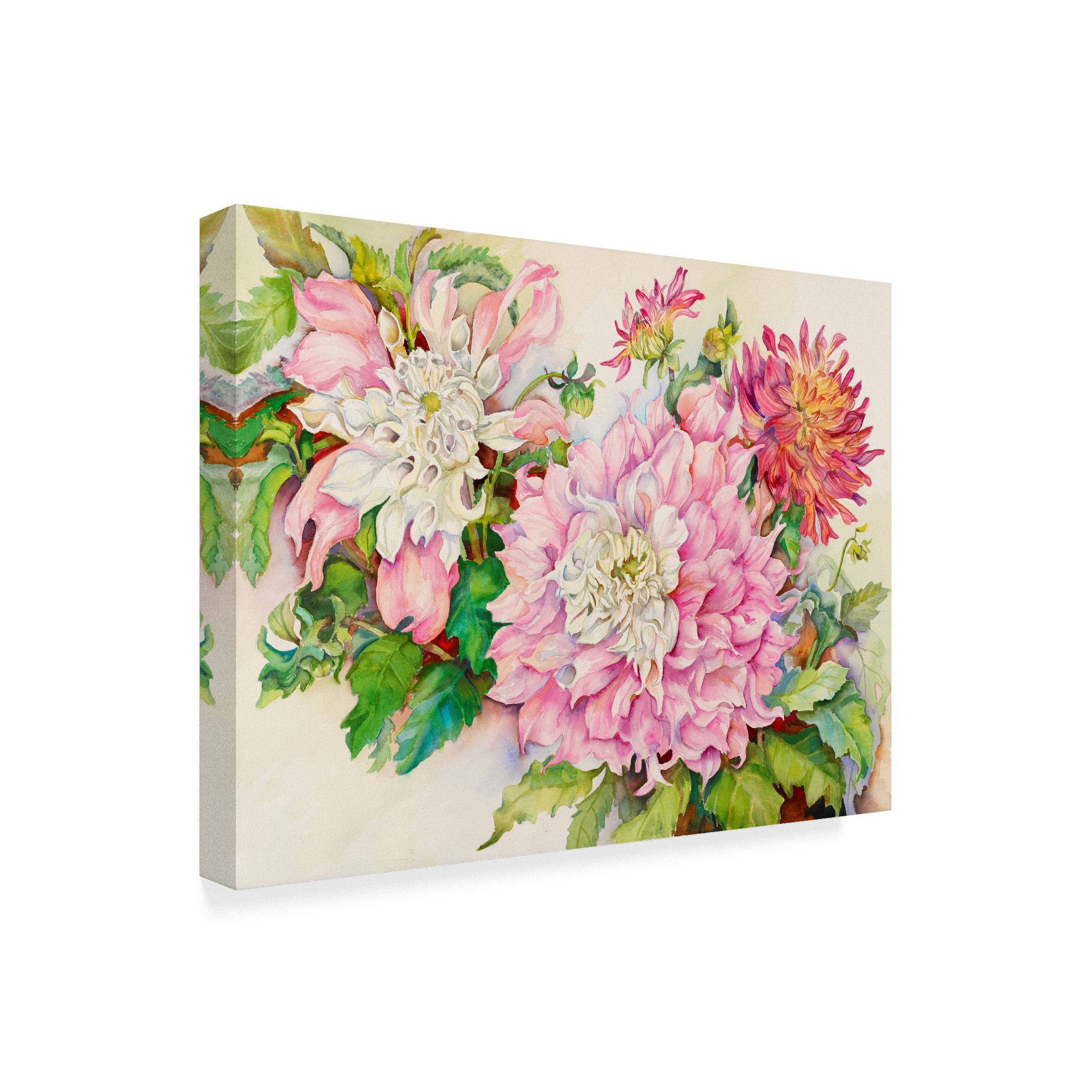 Trademark Fine Art 'Blushing Dahlias' Canvas Art by Joanne Porter