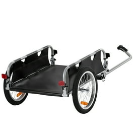 Foldable Bike Cargo Trailer Heavy Duty Steel Frame Bicycle Cart Wagon Luggage Carrier 110lbs Gray Blue Walmart