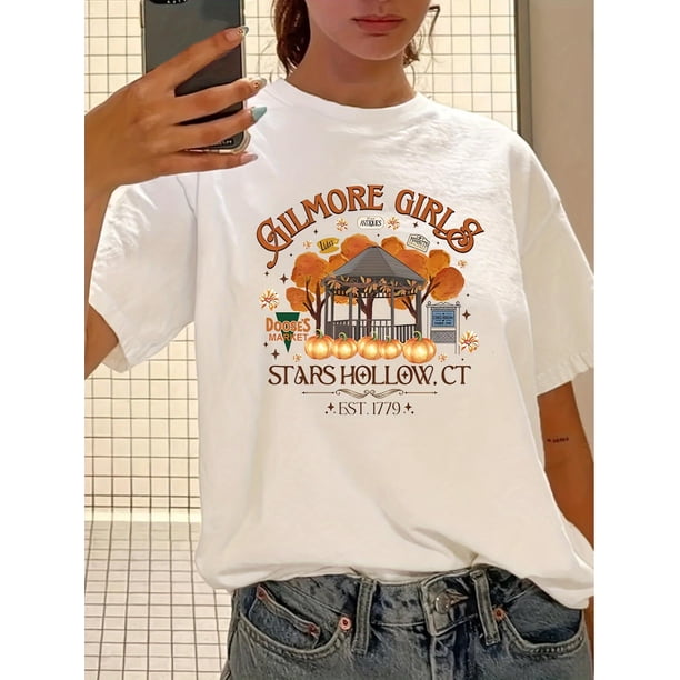 Camiseta vintage con estampado geométrico para mujer, manga corta, largo regular, cuello redondo, moda de verano, top de punto de algodón, estilo casual, top deportivo para el tiempo libre.