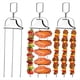 thumbnail image 1 of 3 Brochetas de Brocheta de Acero Inoxidable de 3 Puntas para Barbacoa con Empujador Deslizante, para Carne, Pollo, Salchichas, Verduras y Camarones, 1 of 7