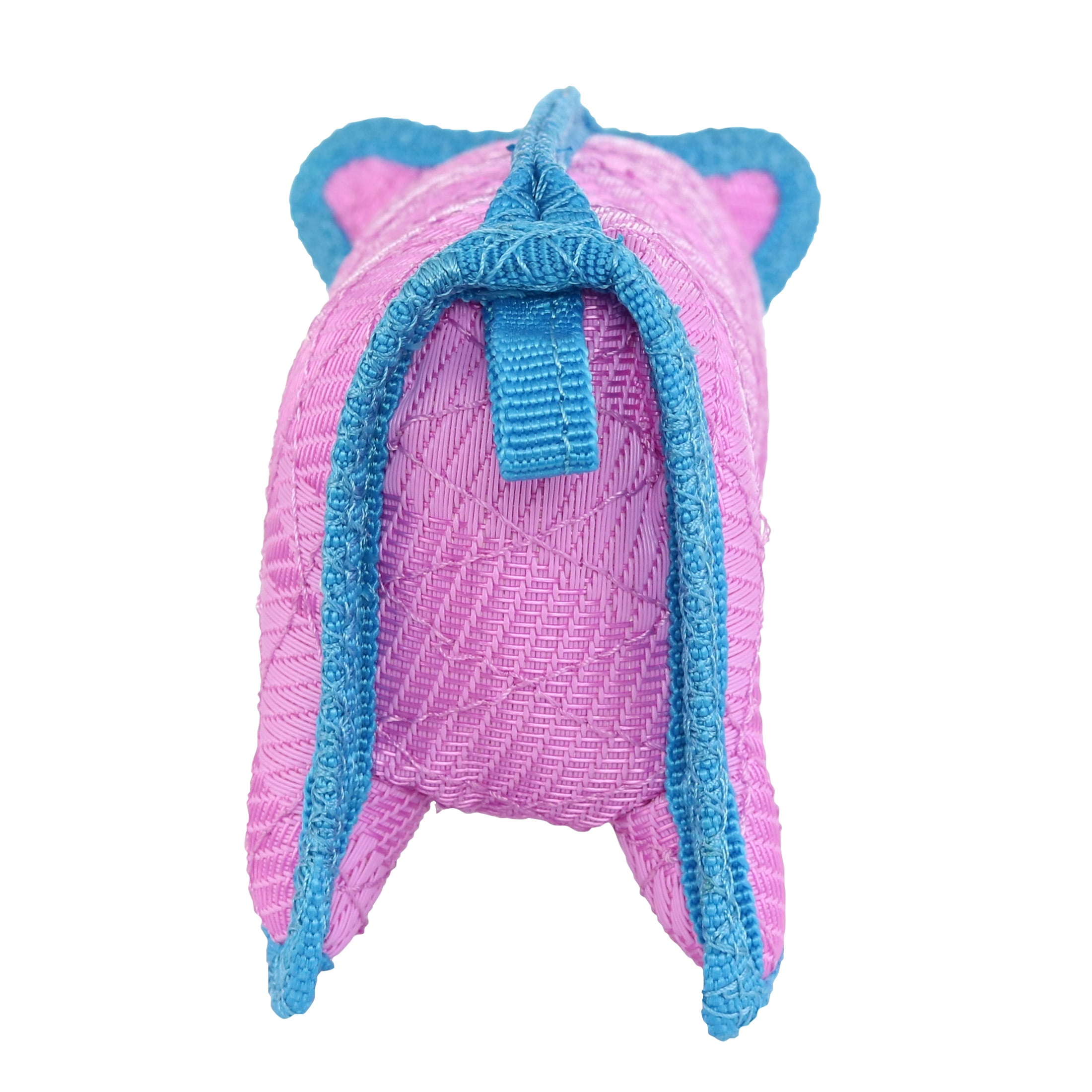 DuraForce Pig Tiger Pink Blue Durable Woven Mesh Fiber Dog Toy with Squeaker