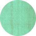 thumbnail image 1 of Ahgly Company Indoor Round Abstract Turquoise Blue Modern Area Rugs, 4' Round, 1 of 4