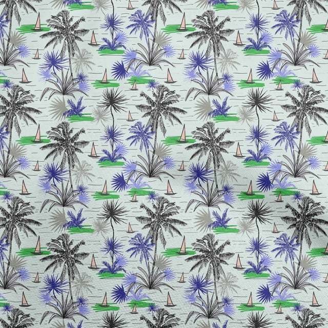 oneOone Silk Tabby Dark Purple Fabric Sea Life Pattern Fabric For Sewing Printed Craft Fabric By The Yard 42 Inch Wide