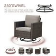 thumbnail image 4 of PARKWELL Outdoor Swivel Rocker Patio Chairs Set of 2,Wicker Swivel Gliders Rocking Chair for Porch Balcony Yard,Gray Cushions Lounge Chairs in Brown Wicker, 4 of 6