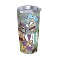 thumbnail image 2 of Rick And Morty Car Cup With Straw 20oz Stainless Steel Tumbler Push-Pull Lid Sports Water Bottle Insulated Travel Cup, 2 of 9