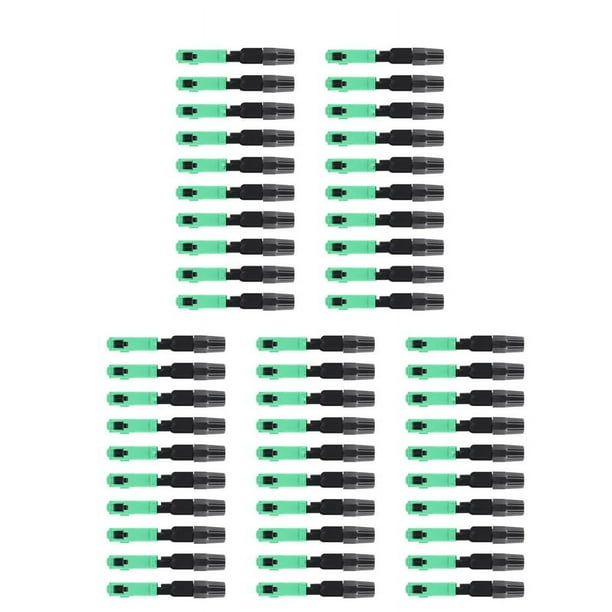 Conector de Fibra óptica Sc / de 50 Piezas Conector Rápido de Fibra óptica de Componente Monomodo Integrado-Negro + Verde