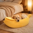 thumbnail image 6 of HWRETIE Banana Shaped Cat Bed Enclosed Pet House Warm Hooded Sleeping Nest for Cats and Small Medium Dogs Soft Plush Cozy Indoor Rest Bed, 6 of 6