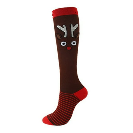 

Women s Christmas Thigh Socks Cute Reindeer Xmas Tree Stripe Knee Socks Winter Warm Soft Boots Socks Floor Socks