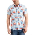 thumbnail image 1 of Sun + Stone Men’s Diffused Tropical Shirts (Bright White, L), 1 of 3