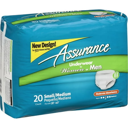 Assurance Moderate Absorbency Small/Medium Underwear, 20ct - Walmart.com